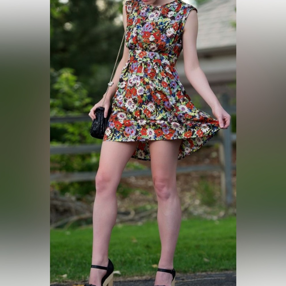 Like new Steven Alan Soma summer floral festival silk dress xs